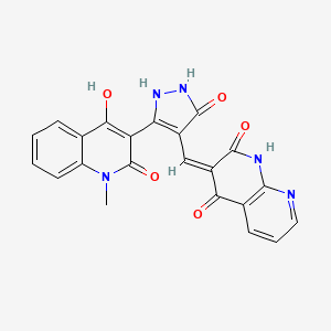 (Z)-4-Hydroxy-3-((3-(4-hydroxy-1-methyl-2-oxo-1,2-dihydroquinolin-3-yl)-5-oxo-1H-pyrazol-4(5H)-ylidene)methyl)-1,8-naphthyridin-2(1H)-one