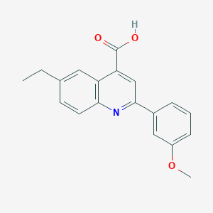 molecular formula C19H17NO3 B1302357 6-Ethyl-2-(3-methoxyphenyl)quinoline-4-carboxylic acid CAS No. 667435-76-9