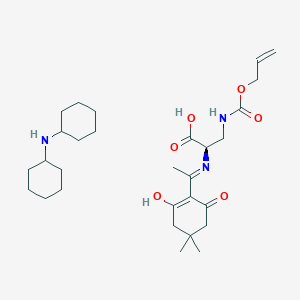 N-cyclohexylcyclohexanamine;(2R)-2-[1-(2-hydroxy-4,4-dimethyl-6-oxocyclohexen-1-yl)ethylideneamino]-3-(prop-2-enoxycarbonylamino)propanoic acid