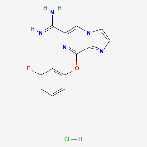 8-(3-Fluorophenoxy)imidazo[1,2-a]pyrazine-6-carboximidamidehydrochloride