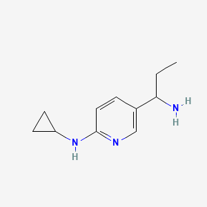 5-(1-Aminopropyl)-N-cyclopropylpyridin-2-amine