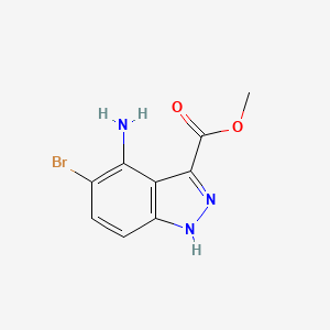 molecular formula C9H8BrN3O2 B13024028 methyl 4-amino-5-bromo-1H-indazole-3-carboxylate 