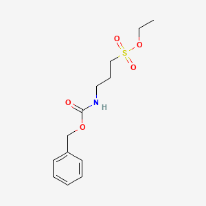 molecular formula C13H19NO5S B13024075 Ethyl 3-(benzyloxycarbonylamino) propane-1-sulfonate 