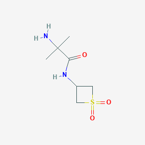 molecular formula C7H14N2O3S B13024230 2-Amino-N-(1,1-dioxidothietan-3-yl)-2-methylpropanamide 