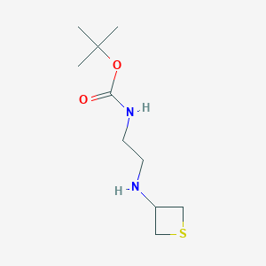 molecular formula C10H20N2O2S B13024251 tert-Butyl(2-(thietan-3-ylamino)ethyl)carbamate 