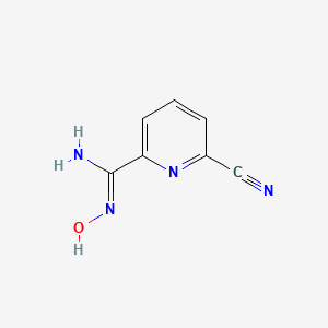 molecular formula C7H6N4O B13024297 6-Cyano-N-hydroxypicolinimidamide 