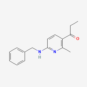 molecular formula C16H18N2O B13024327 1-(6-(Benzylamino)-2-methylpyridin-3-yl)propan-1-one 