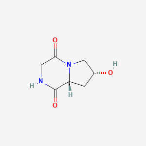 molecular formula C7H10N2O3 B13024346 (7R,8aR)-7-Hydroxyhexahydropyrrolo[1,2-a]pyrazine-1,4-dione 