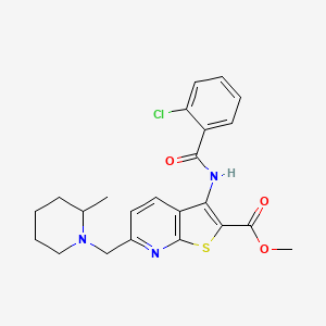 Methyl 3-(2-chlorobenzamido)-6-((2-methylpiperidin-1-yl)methyl)thieno[2,3-b]pyridine-2-carboxylate