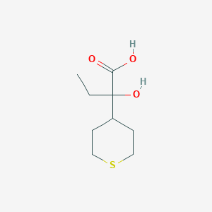 molecular formula C9H16O3S B13024401 2-Hydroxy-2-(tetrahydro-2H-thiopyran-4-yl)butanoic acid 