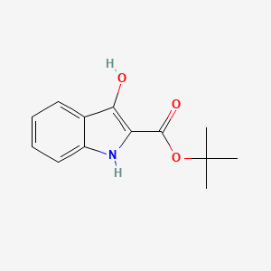 molecular formula C13H15NO3 B13024419 tert-Butyl3-hydroxy-1H-indole-2-carboxylate 