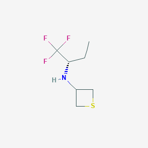 molecular formula C7H12F3NS B13024437 (S)-N-(1,1,1-Trifluorobutan-2-yl)thietan-3-amine 