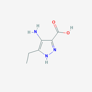 molecular formula C6H9N3O2 B13024440 4-amino-5-ethyl-1H-pyrazole-3-carboxylic acid 