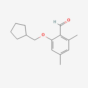 molecular formula C15H20O2 B13024496 2-(Cyclopentylmethoxy)-4,6-dimethylbenzaldehyde 