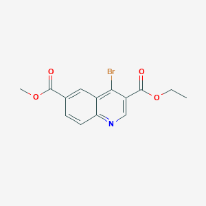 molecular formula C14H12BrNO4 B13024514 3-Ethyl 6-methyl 4-bromoquinoline-3,6-dicarboxylate 