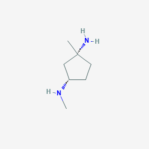 molecular formula C7H16N2 B13024538 (1R,3S)-N3,1-Dimethylcyclopentane-1,3-diamine 