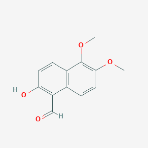 molecular formula C13H12O4 B13024548 2-Hydroxy-5,6-dimethoxy-1-naphthaldehyde 