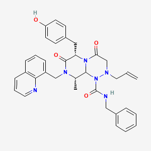 (6S,9S)-2-Allyl-N-benzyl-6-(4-hydroxybenzyl)-9-methyl-4,7-dioxo-8-(quinolin-8-ylmethyl)octahydro-1H-pyrazino[2,1-c][1,2,4]triazine-1-carboxamide