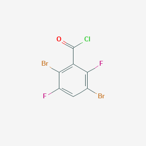 molecular formula C7HBr2ClF2O B13024611 2,5-Dibromo-3,6-difluorobenzoylchloride 