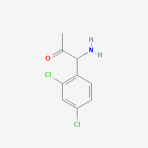 molecular formula C9H9Cl2NO B13024612 1-Amino-1-(2,4-dichlorophenyl)acetone 