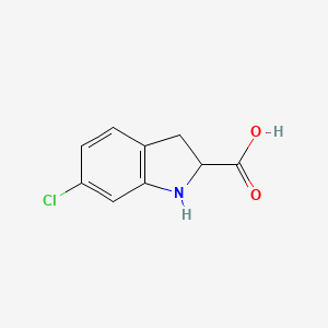 molecular formula C9H8ClNO2 B13024625 6-Chloroindoline-2-carboxylicacid 