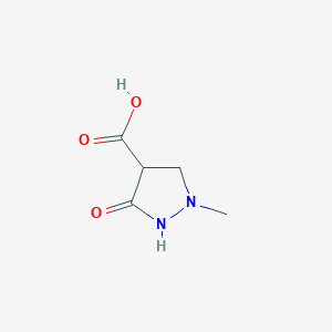 molecular formula C5H8N2O3 B13024634 1-Methyl-3-oxopyrazolidine-4-carboxylic acid 