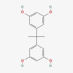 molecular formula C15H16O4 B13024638 5,5'-(Propane-2,2-diyl)bis(benzene-1,3-diol) 