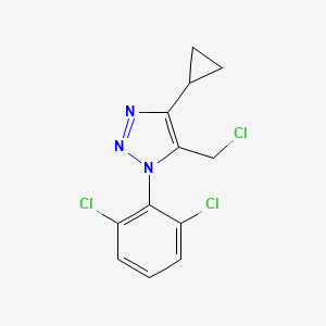 molecular formula C12H10Cl3N3 B13024672 5-(Chloromethyl)-4-cyclopropyl-1-(2,6-dichlorophenyl)-1H-1,2,3-triazole 