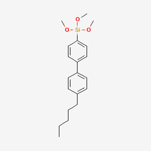 molecular formula C20H28O3Si B13024685 Trimethoxy(4'-pentyl-[1,1'-biphenyl]-4-yl)silane 