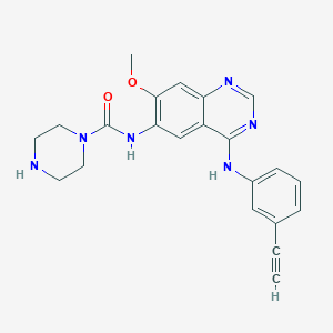 molecular formula C22H22N6O2 B13024717 N-(4-((3-Ethynylphenyl)amino)-7-methoxyquinazolin-6-yl)piperazine-1-carboxamide 