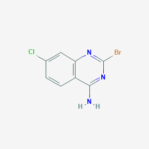 molecular formula C8H5BrClN3 B13024780 2-Bromo-7-chloroquinazolin-4-amine 