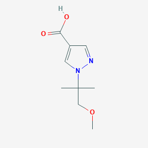 molecular formula C9H14N2O3 B13024782 1-(1-Methoxy-2-methylpropan-2-yl)-1H-pyrazole-4-carboxylic acid 