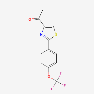 molecular formula C12H8F3NO2S B1302479 1-{2-[4-(Trifluoromethoxy)phenyl]-1,3-thiazol-4-yl}ethan-1-one CAS No. 265126-59-8