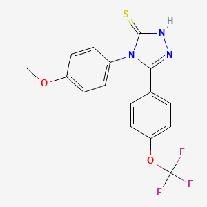 molecular formula C16H12F3N3O2S B1302480 4-(4-Methoxyphenyl)-5-[4-(trifluoromethoxy)phenyl]-4H-1,2,4-triazole-3-thiol CAS No. 263707-22-8