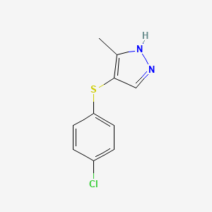 molecular formula C10H9ClN2S B1302481 4-((4-Chlorophenyl)thio)-3-methyl-1H-pyrazole CAS No. 263869-31-4