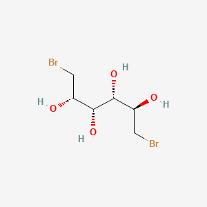 molecular formula C6H12Br2O4 B13024813 D-Glucitol, 1,6-dibromo-1,6-dideoxy- CAS No. 32452-75-8