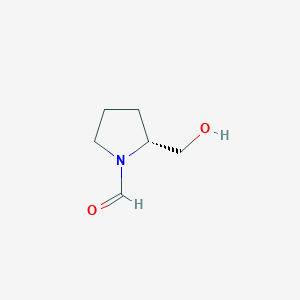 molecular formula C6H11NO2 B13024841 (R)-2-(Hydroxymethyl)pyrrolidine-1-carbaldehyde 