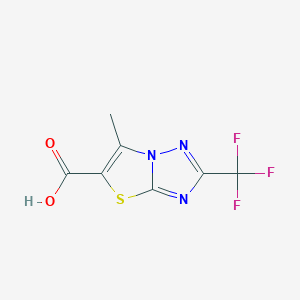 molecular formula C7H4F3N3O2S B1302487 6-Methyl-2-(trifluoromethyl)-[1,3]thiazolo[3,2-b][1,2,4]triazole-5-carboxylic acid 
