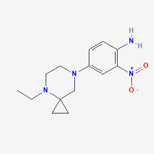 molecular formula C14H20N4O2 B13024876 4-(4-Ethyl-4,7-diazaspiro[2.5]octan-7-yl)-2-nitroaniline 