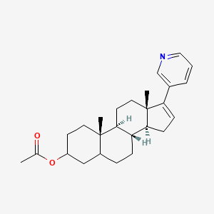 molecular formula C26H35NO2 B13024882 (8R,9S,10S,13S,14S)-10,13-dimethyl-17-(pyridin-3-yl)-2,3,4,5,6,7,8,9,10,11,12,13,14,15-tetradecahydro-1H-cyclopenta[a]phenanthren-3-ylacetate 