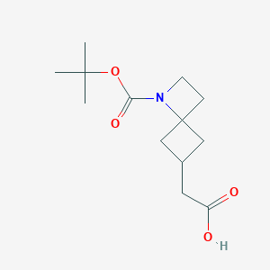 molecular formula C13H21NO4 B13024891 2-(1-(tert-Butoxycarbonyl)-1-azaspiro[3.3]heptan-6-yl)aceticacid 