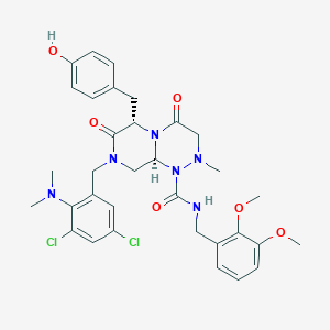 (6S,9aS)-8-(3,5-Dichloro-2-(dimethylamino)benzyl)-N-(2,3-dimethoxybenzyl)-6-(4-hydroxybenzyl)-2-methyl-4,7-dioxooctahydro-1H-pyrazino[2,1-c][1,2,4]triazine-1-carboxamide