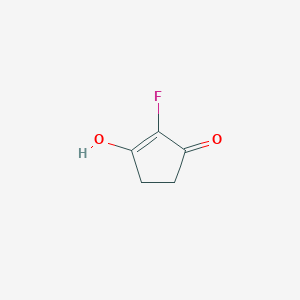 molecular formula C5H5FO2 B13024912 2-Fluoro-3-hydroxycyclopent-2-en-1-one 