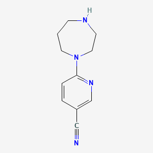 molecular formula C11H14N4 B1302496 6-(1,4-Diazepan-1-yl)nicotinonitrile CAS No. 683274-59-1