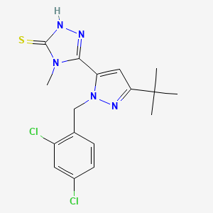 B1302498 5-[3-(tert-butyl)-1-(2,4-dichlorobenzyl)-1H-pyrazol-5-yl]-4-methyl-4H-1,2,4-triazole-3-thiol CAS No. 306937-18-8