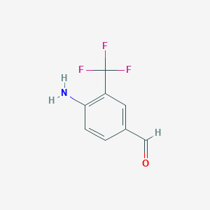 molecular formula C8H6F3NO B13025008 4-Amino-3-(trifluoromethyl)benzaldehyde 