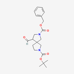 molecular formula C21H28N2O5 B13025050 2-Benzyl 7-(tert-butyl) 4-formyl-2,7-diazaspiro[4.4]nonane-2,7-dicarboxylate 