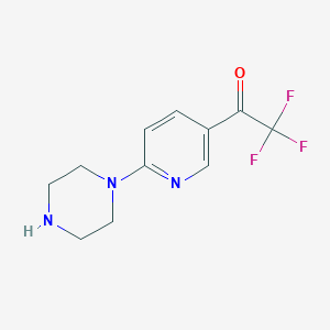 2,2,2-Trifluoro-1-[6-(piperazin-1-yl)pyridin-3-yl]ethan-1-one