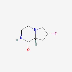 molecular formula C7H11FN2O B13025185 (7R,8aR)-7-Fluorohexahydropyrrolo[1,2-a]pyrazin-1(2H)-one 