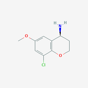 molecular formula C10H12ClNO2 B13025231 (S)-8-Chloro-6-methoxychroman-4-amine 